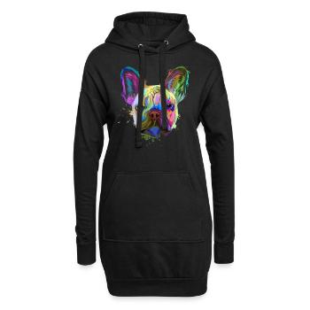 Französische Bulldogge French Bulldog Geschenk - Hoodie-Kleid - Schwarz - Vorne