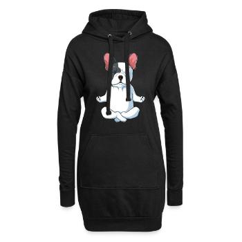 Französische Bulldogge French Bulldog Geschenk - Hoodie-Kleid - Schwarz - Vorne