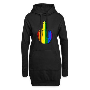 LGBT Gay Lesbisch Regebogen Ehe Gerechtigkeit Gesc - Hoodie-Kleid - Schwarz - Vorne
