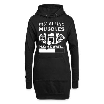 Installing Muscles Please Wait Fitness Gift - Hoodie Dress - black - Front