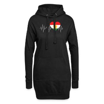 Cadeau kurde drapeau kurde - Sweat-shirt à capuche long Femme - noir - Devant