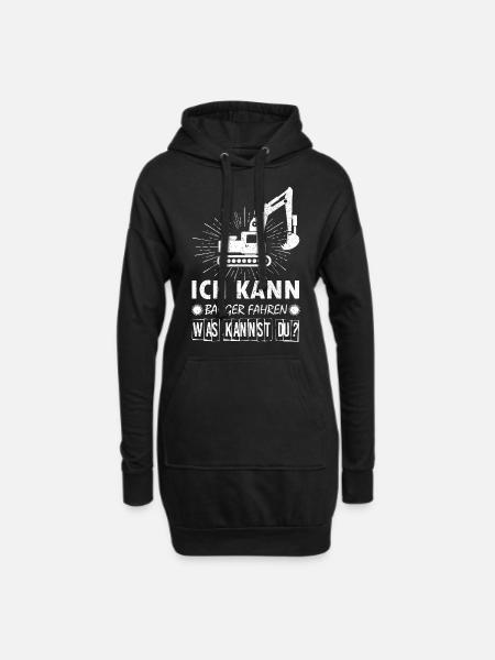 Baggerfahrer Bagger baggern · Kann Bagger fahren - Hoodie-Kleid - Schwarz