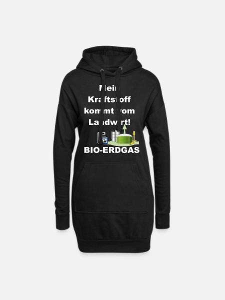 Mein kommt vom Landwirt - Hoodie-Kleid - Schwarz