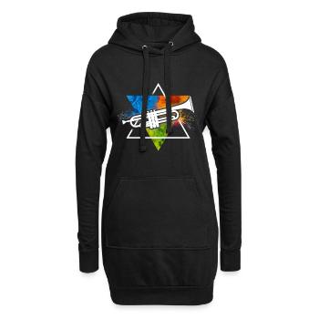 Trompete - Hoodie-Kleid - Schwarz - Vorne