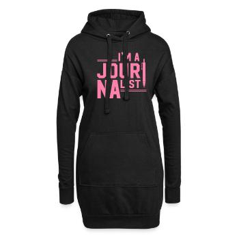 Journalistin - Hoodie-Kleid - Schwarz - Vorne