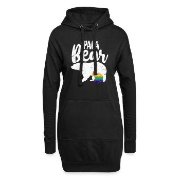 Ours LGBT papa ours fierté gaie arc-en-cadeau - Sweat-shirt à capuche long Femme - noir - Devant