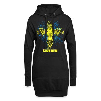 Lion drapeau drapeau suède - Sweat-shirt à capuche long Femme - noir - Devant