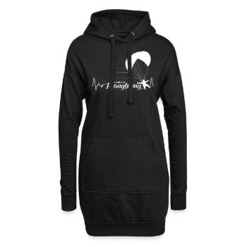 Gleitschirmfliegen - Hoodie-Kleid - Schwarz - Vorne
