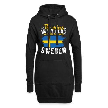 Schweden - Hoodie-Kleid - Schwarz - Vorne