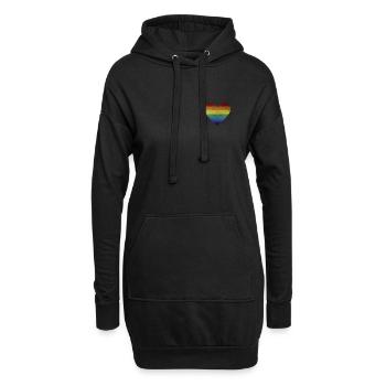 LGBT Vintage Regenbogen Herz Gay Pride CSD Geschen - Hoodie-Kleid - Schwarz - Vorne