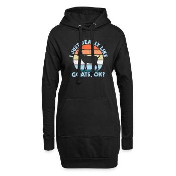 Ziege - Hoodie-Kleid - Schwarz - Vorne