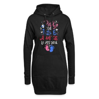 Tante révélation de genre - Sweat-shirt à capuche long Femme - noir - Devant