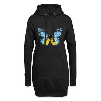 Schmetterlingsflagge Von St Lucia - Hoodie-Kleid - Schwarz - Vorne