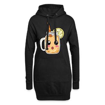 Smoothie Erfrischung Getränk Trinken Geschenk - Hoodie-Kleid - Schwarz - Vorne