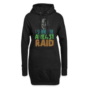 J'ai survécu au raid de la zone 51 - Sweat-shirt à capuche long Femme - noir - Devant