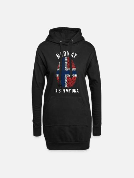Norwegen DNA Fingerabdruck Land Geschenk - Hoodie-Kleid - Schwarz