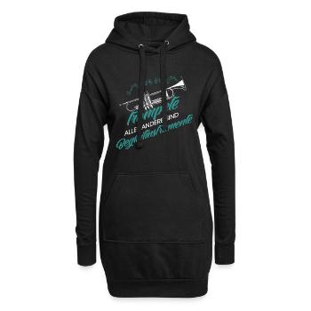 Trompete Instrument - Hoodie-Kleid - Schwarz - Vorne