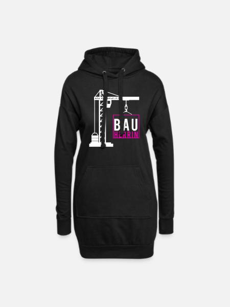 Bauherrin Haus Familie Baustelle Bauherr Geschenk - Hoodie-Kleid - Schwarz