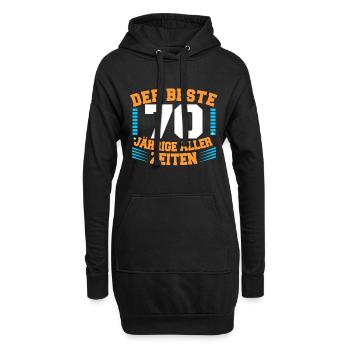 70. Geburtstag - Hoodie-Kleid - Schwarz - Vorne