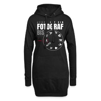 Jeder ist ein Fotograf bis das manuelles Rädchen - Hoodie-Kleid - Schwarz - Vorne