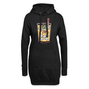 Cocktail Pina Colada Ananas Tauchen Glas Tauchen - Hoodie-Kleid - Schwarz - Vorne