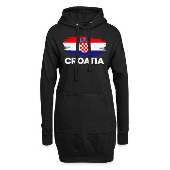 Kroatien - Hoodie-Kleid - Schwarz - Vorne