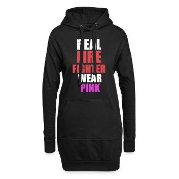 Héros des pompiers - Sweat-shirt à capuche long Femme - noir - Devant