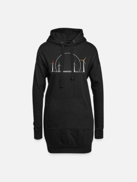 Windmühle - Hoodie-Kleid - Schwarz