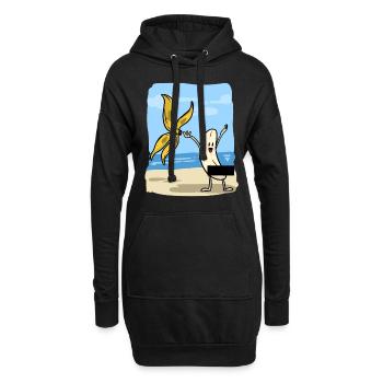 Summer Banana - Hoodie-Kleid - Schwarz - Vorne