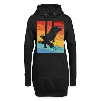 Adler - Hoodie-Kleid - Schwarz - Vorne