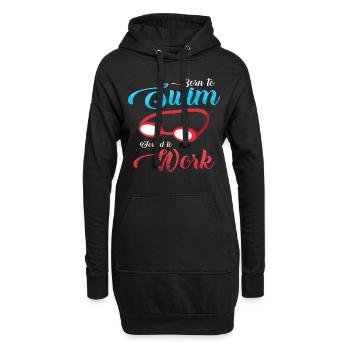 Paroles de nageur nage cadeau lunettes de natation - Sweat-shirt à capuche long Femme - noir - Devant