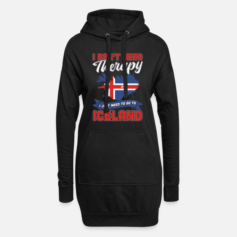 Islande - Sweat-shirt à capuche long Femme - noir