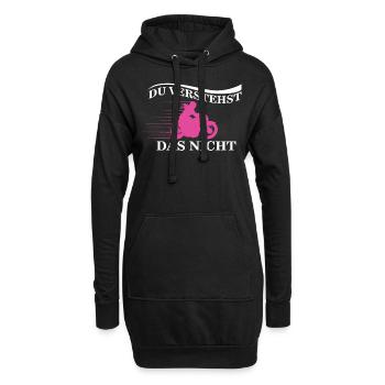 Motorradfahrerin Bikerin Motorrad Wellness Moped - Hoodie-Kleid - Schwarz - Vorne