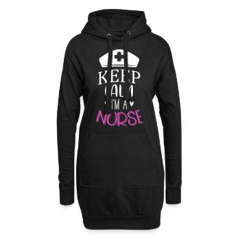 infirmière - Sweat-shirt à capuche long Femme - noir - Devant