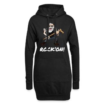 Rock on Heavy Metal Opa Rocker Hard Rock Festival - Hoodie-Kleid - Schwarz - Vorne
