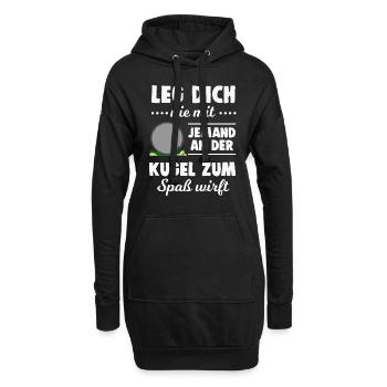 Kugelstoßen - Hoodie-Kleid - Schwarz - Vorne