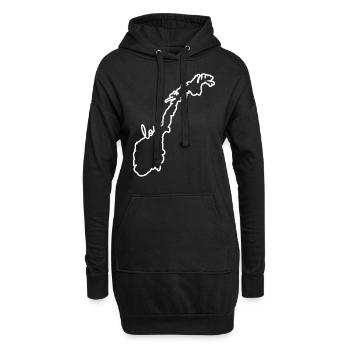 Norwegen - Hoodie-Kleid - Schwarz - Vorne