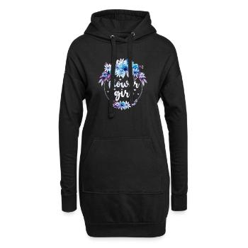 Cadeau de mariage mariage enfant fille fleur - Sweat-shirt à capuche long Femme - noir - Devant