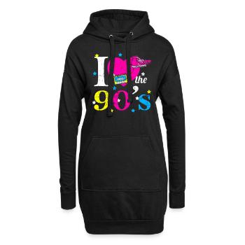 90er Jahre - Hoodie-Kleid - Schwarz - Vorne