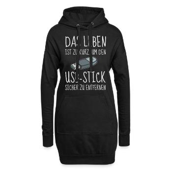 Humour de bureau Funny USB Flash Drive Office Fun Computer - Sweat-shirt à capuche long Femme - noir - Devant