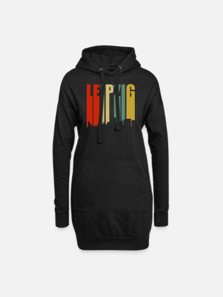 Leipzig - Hoodie-Kleid - Schwarz