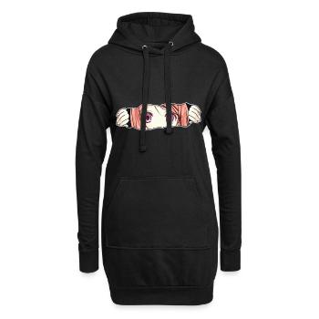 Anime Girl Große Augen - Hoodie-Kleid - Schwarz - Vorne