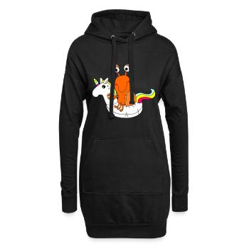 Crabe drôle - Karl le crabe - Sweat-shirt à capuche long Femme - noir - Devant
