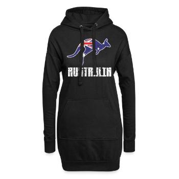 Australien Australier Flagge Känguru - Hoodie-Kleid - Schwarz - Vorne