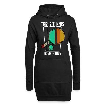 tennis de table - Sweat-shirt à capuche long Femme - noir - Devant