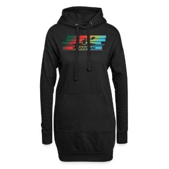 Tee-shirt cadeau canoë kayak - Sweat-shirt à capuche long Femme - noir - Devant