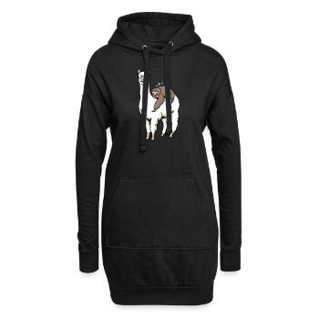 Alpaka Lustiges Alpaka Faultier Faulenzer Geschenk - Hoodie-Kleid - Schwarz - Vorne