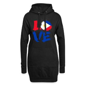 Philippinen - Hoodie-Kleid - Schwarz - Vorne