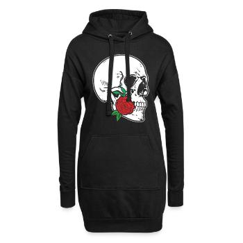 Tête de mort - Sweat-shirt à capuche long Femme - noir - Devant
