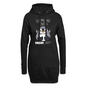 Pinguin Ich mag halt Pinguine Lustig - Hoodie-Kleid - Schwarz - Vorne